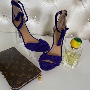 Banana Republic Purple Jasmine Open Toe Ankle Strap Suede Heels Formal Shoes